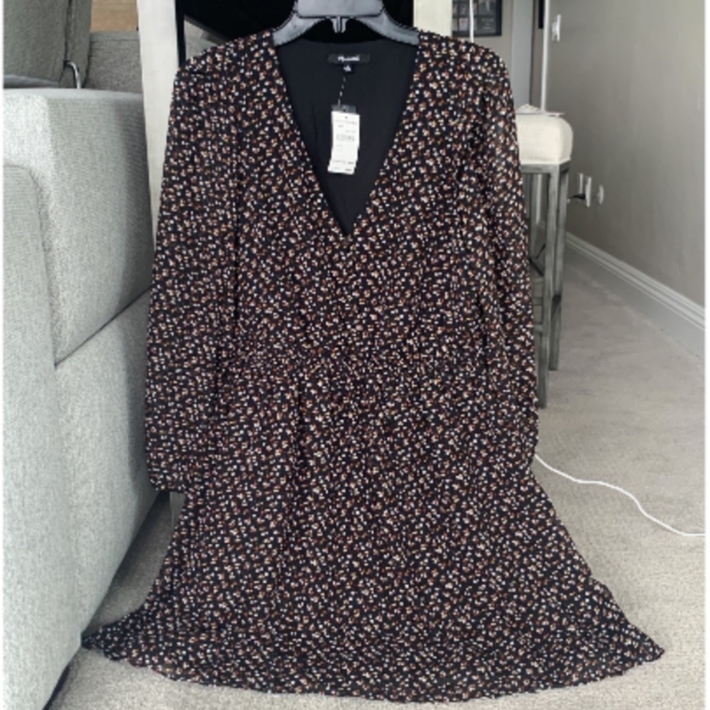 Madewell NWT Black Floral Dress